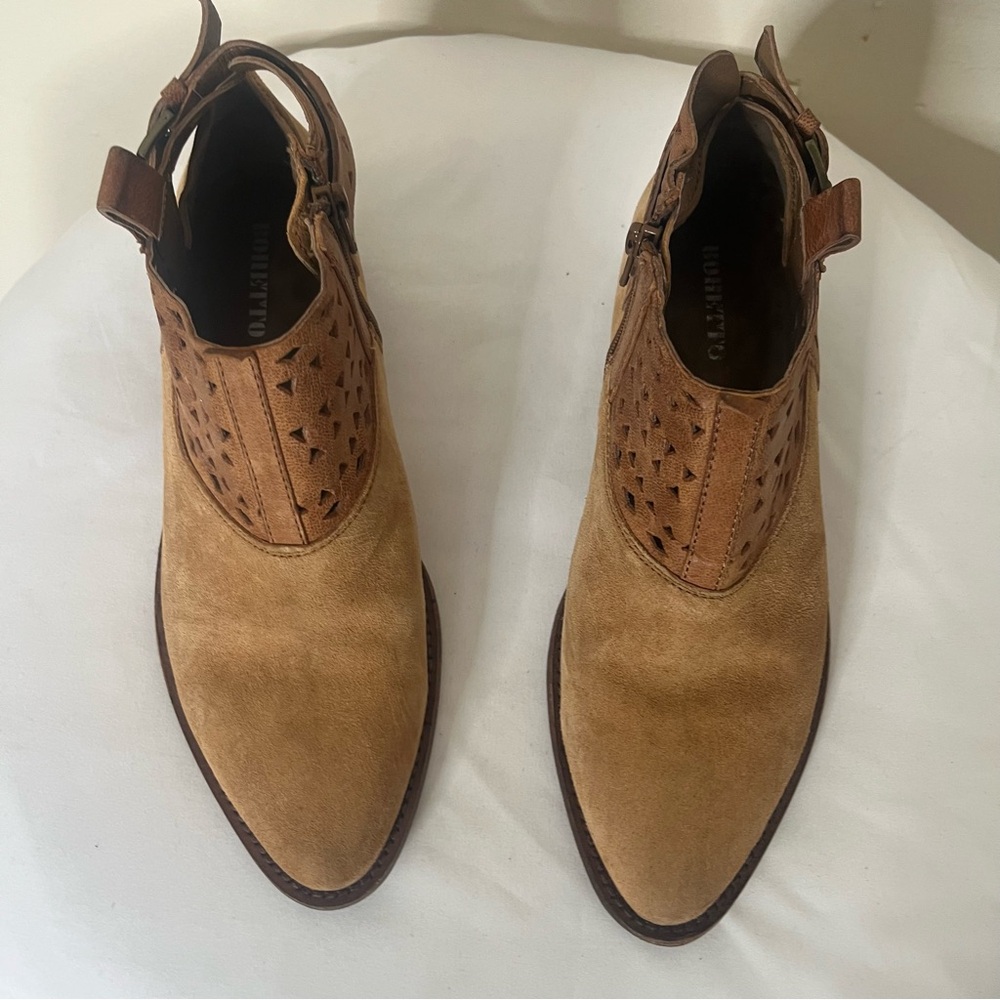 Women’s‎ Bohetto Terra Cotta Suede/Leather Buckled Pointed Toe Ankle Boots Sz 37 - Picture 8 of 9